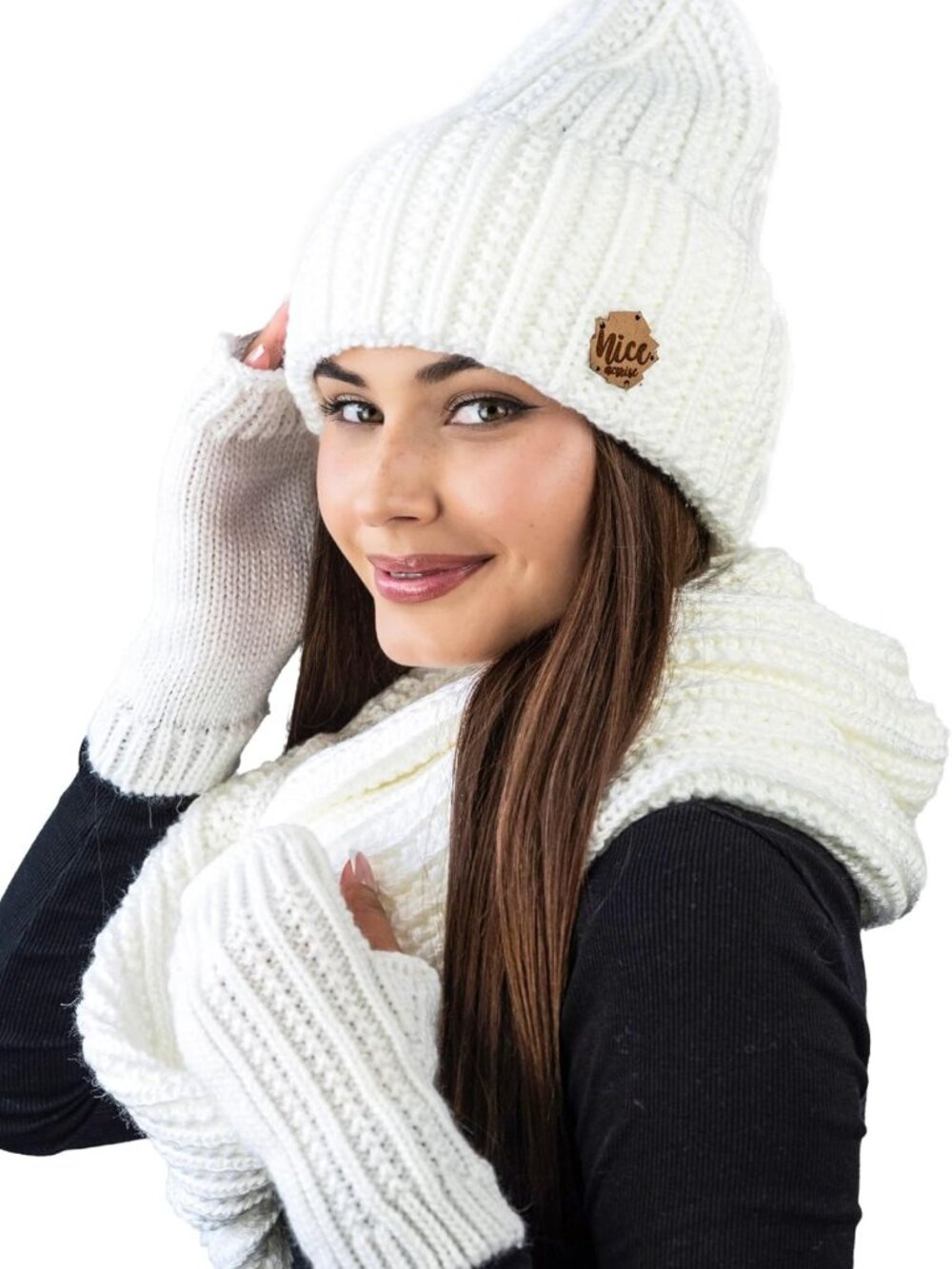 Cozy 3-Piece Winter Set: Knit Beanie, Warm Gloves & Scarf - Perfect Cold Weather